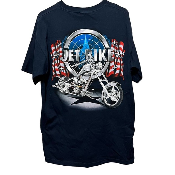 American Chopper Navy Jet Bike Mad Engine Tee Shirt LG NWT - Picture 1 of 7